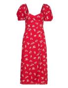 Gillian Midi Dress Polvipituinen Mekko Red Bardot