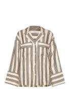 Striped Pyjama Shirt Toppi Beige House Of Dagmar