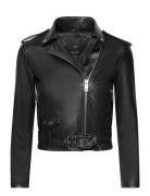 Faux-Leather Biker Jacket Nahkatakki Black Mango
