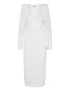 Sequin Midi Wrap Dress Polvipituinen Mekko White ROTATE Birger Christe...