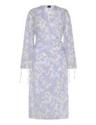 Midi Wrap Dress Polvipituinen Mekko Blue Gina Tricot