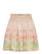 Caisa Silk Skirt Lyhyt Hame Multi/patterned Malina