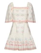 Gabrielle Belted Mini Dress Lyhyt Mekko White Malina