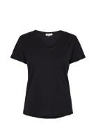 Lr-Any Tops T-shirts & Tops Short-sleeved Black Levete Room