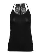 Cupoppy Lace Singlet Tops T-shirts & Tops Sleeveless Black Culture