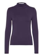Viscose T-Shirt Tops T-shirts & Tops Long-sleeved Purple Rosemunde