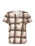 Gesinapw Ts Tops Blouses Short-sleeved Brown Part Two