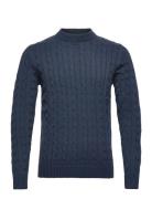 Slhryan Structure Crew Neck Tops Knitwear Round Necks Blue Selected Ho...