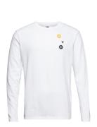 Mel Patches Ls Tops T-shirts Long-sleeved White Double A By Wood Wood