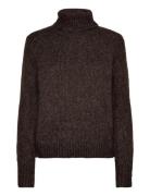 Kaalioma Rollneck Pullover Tops Knitwear Turtleneck Brown Kaffe