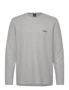 Waffle Ls-Shirt Tops T-shirts Long-sleeved Grey BOSS