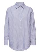 Over D Oxford Shirt Tops Shirts Long-sleeved Blue Gina Tricot