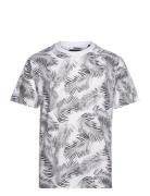 Onsperry Life Reg Leaf Aop Ss Tee Noos Tops T-shirts Short-sleeved Whi...