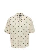 Onstie Rlx Washed Aop Ss Shirt Tops Shirts Short-sleeved Cream ONLY & ...
