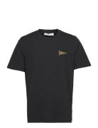 Flag T-Shirt Tops T-shirts Short-sleeved Black Les Deux