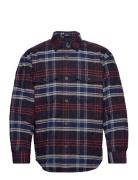 D2. Quilted Flannel Overshirt Tops Overshirts Navy GANT