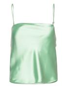 Janet Satin Singlet Tops T-shirts & Tops Sleeveless Green Gina Tricot