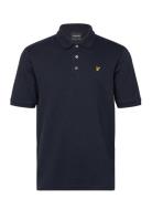 Chunky Slub Polo Shirt Tops Polos Short-sleeved Navy Lyle & Scott