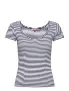 Tjw Bby Stripe Ss Top Tops T-shirts & Tops Short-sleeved Navy Tommy Je...