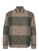 Jacob Check Wool Hybrid Tops Overshirts Green Les Deux