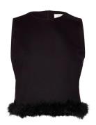 Feather Top Tops T-shirts & Tops Sleeveless Black NORR