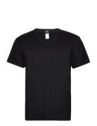 Dovre T-Shirts V-Neck Organic Tops T-shirts Short-sleeved Black Dovre