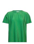 Shimmer Tee In Lurex Jersey Tops T-shirts & Tops Short-sleeved Green C...