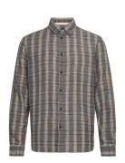 Akleif L/S Y/D Stripe Shirt Tops Shirts Casual Grey Anerkjendt