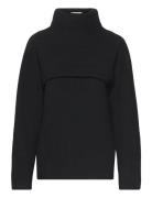 Recycled Wool Overlay Sweater Tops Knitwear Turtleneck Black Calvin Kl...
