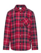 Shirt Flannel Check Tops Shirts Long-sleeved Shirts Red Lindex