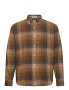 Rel Heavy Flannel Check Shirt Tops Shirts Casual Brown GANT