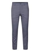 Slhslim-Liam Blue Check Trs Flex Bottoms Trousers Formal Blue Selected...