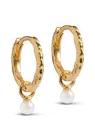 Belle Pearl Hoops Accessories Jewellery Earrings Hoops Gold Enamel Cop...