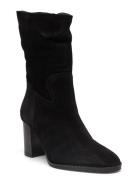 Rounded Wide 3/4 Shoes Boots Ankle Boots Ankle Boots With Heel Black A...