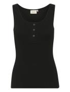 Drewgz Button Top Noos Tops T-shirts & Tops Sleeveless Black Gestuz