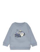 Printed Cotton Sweatshirt Tops Sweat-shirts & Hoodies Sweat-shirts Blu...