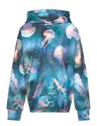 Sweatshirt Hood Aop Ocean Spac Tops Sweat-shirts & Hoodies Hoodies Blu...
