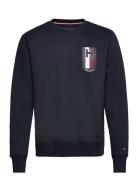 H Emblem Crewneck Tops Sweat-shirts & Hoodies Sweat-shirts Navy Tommy ...