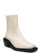 Ranch Cream Leather Ankle Boots Shoes Boots Ankle Boots Ankle Boots Wi...