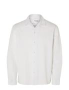 Slhrelaxnew-Linen Shirt Ls Resort Tops Shirts Casual White Selected Ho...