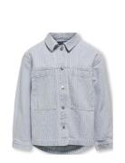 Koggina L/S Stripe Pocke Jacket Pnt Tops Shirts Long-sleeved Shirts Bl...
