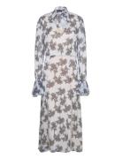 Chiffon Bow Midi Dress Designers Knee-length & Midi Blue ROTATE Birger...
