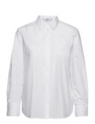 Regular Cotton Lyocell-Blend Shirt Tops Shirts Long-sleeved White Mang...