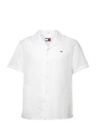 Tjm Linen Blend Camp Shirt Ext Tops Shirts Short-sleeved White Tommy J...