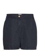 Crv Slim Cotton Linen Short Bottoms Shorts Casual Shorts Navy Tommy Hi...