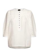 Blouse-Woven Tops Blouses Long-sleeved White Brandtex