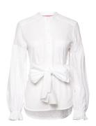 Borghi - White Web Tops Shirts Long-sleeved White Britt Sisseck