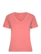 Reg Sunfaded Ss V-Neck T-Shirt Tops T-shirts & Tops Short-sleeved Pink...