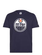 Edmonton Oilers Primary Logo Graphic T-Shirt Sport T-shirts Short-slee...