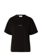 Slflisa Hankie Ss O-Neck Tee Tops T-shirts & Tops Short-sleeved Black ...